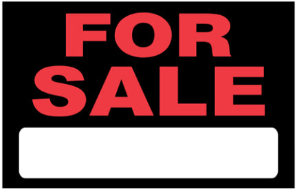 15 X 19 BLACK AND RED FOR SALE SIGN