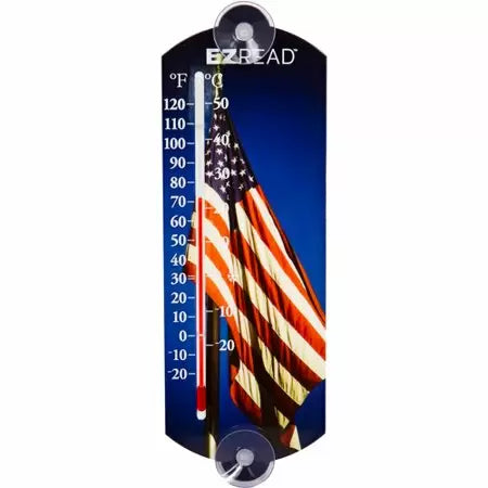 Headwind Consumer Products 10" Indoor/Outdoor Window Thermometer - American Flag Blue
