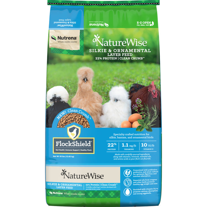 NatureWise® 22% Protein Silkie & Ornamental Layer Clean Crumb™ Poultry Feed