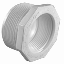 Pipe Reducer Bushing, Male x Female Thread, White, 1.25 x 1-In.