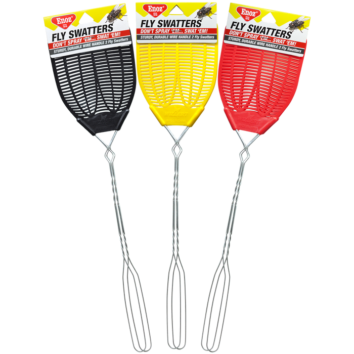 Willert Home Products Enoz Fly Swatter Wire Handled Plastic Assorted Colors