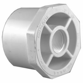 Pipe Reducer Bushing, Spigot x Female Thread, White, 1.25 x 3/4-In.