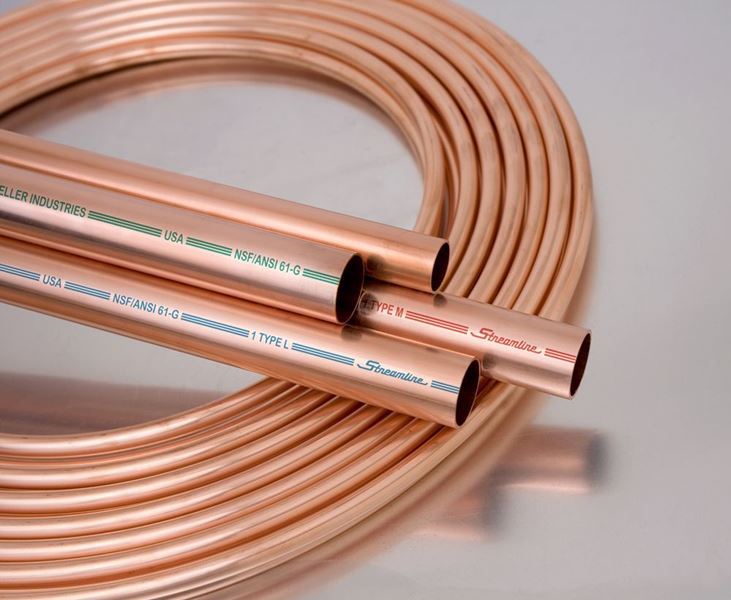 Mueller Industries 7/8" OD x 5 ft. Straight Copper Tubing Type L