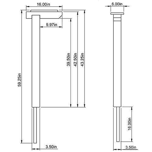 Architectural Mailboxes Cedar Drive-In Mailbox Post (43.3" H x 6" W x 16" D)