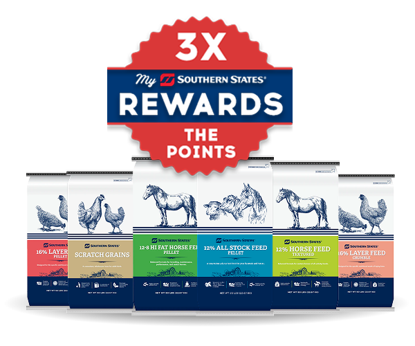 Triple points on SELECT SOUTHERN STATES FEEDS