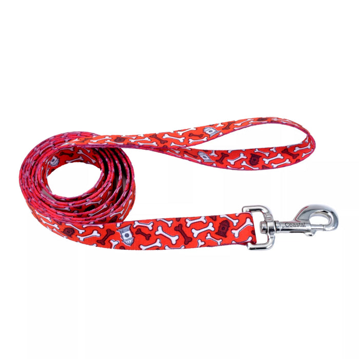 Coastal Pet Products Styles Dog Leash Red Bone 1" x 06'