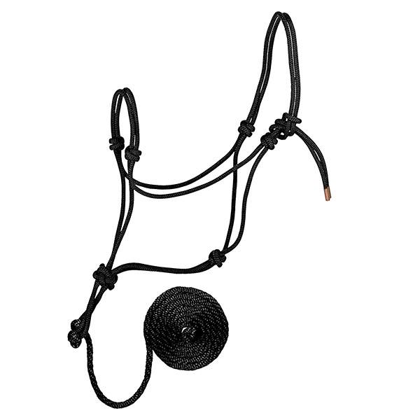 Weaver Leather Diamond Braid Rope Halter And Lead 3/8" Black