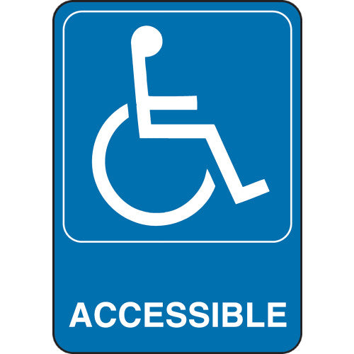 Hillman Group Adhesive Handicap Accessible Sign (5" X 7")