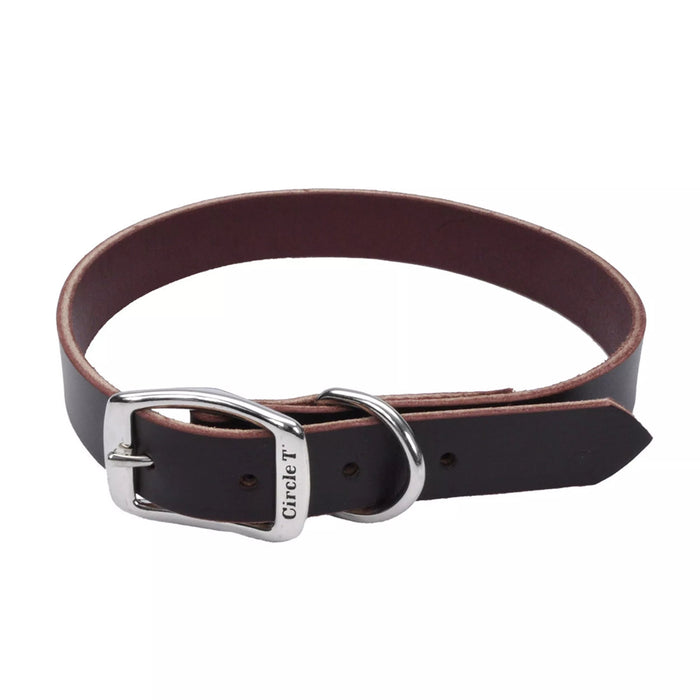 Coastal Pet Products Circle T Latigo Leather Town Dog Collar 3/8" x 12"