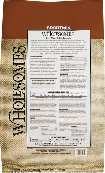 SPORTMiX Wholesomes Beef Meal & Rice Recipe Dry Dog Food
