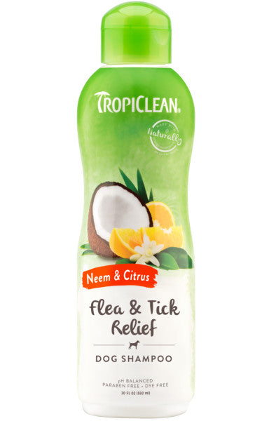 TropiClean Neem Citrus Flea Tick Relief Shampoo for Dogs