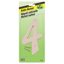 Address Number, Zinc With Satin Finish, 4-In., "4"