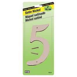 Address Number, Zinc With Satin Finish, 4-In., "5"