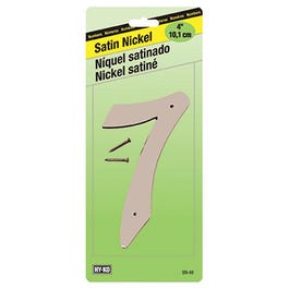 Address Number, Zinc With Satin Finish, 4-In., "7"