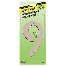 Address Number, Zinc With Satin Finish, 4-In., "9"