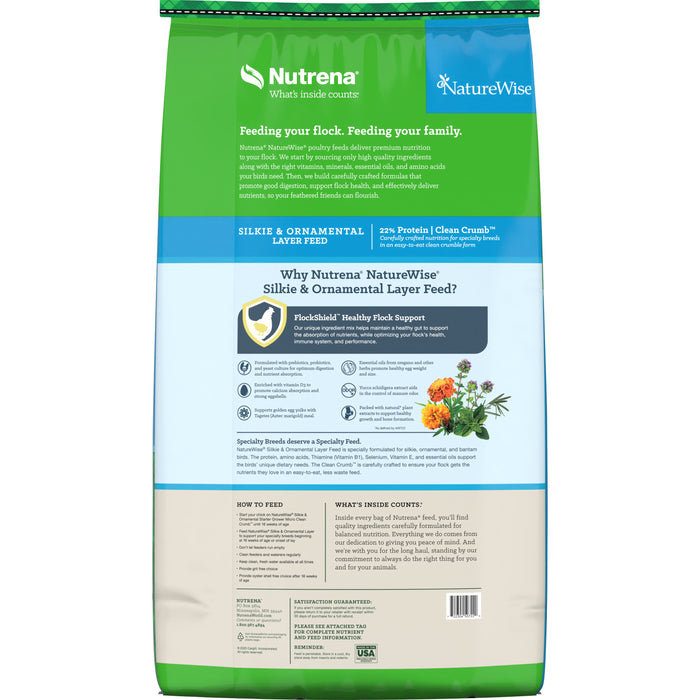 NatureWise® 22% Protein Silkie & Ornamental Layer Clean Crumb™ Poultry Feed