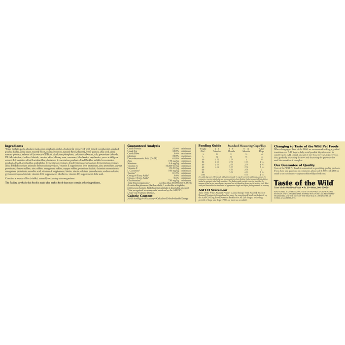 Taste of the Wild Ancient Prairie Canine Recipe with Roasted Bison & Roasted Venison