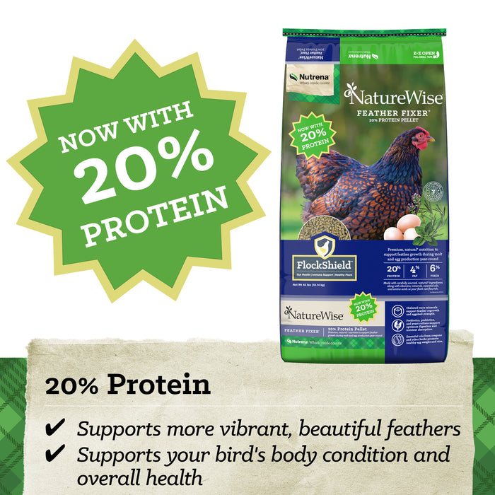 NatureWise® 20% Protein Feather Fixer Pellet Poultry Feed