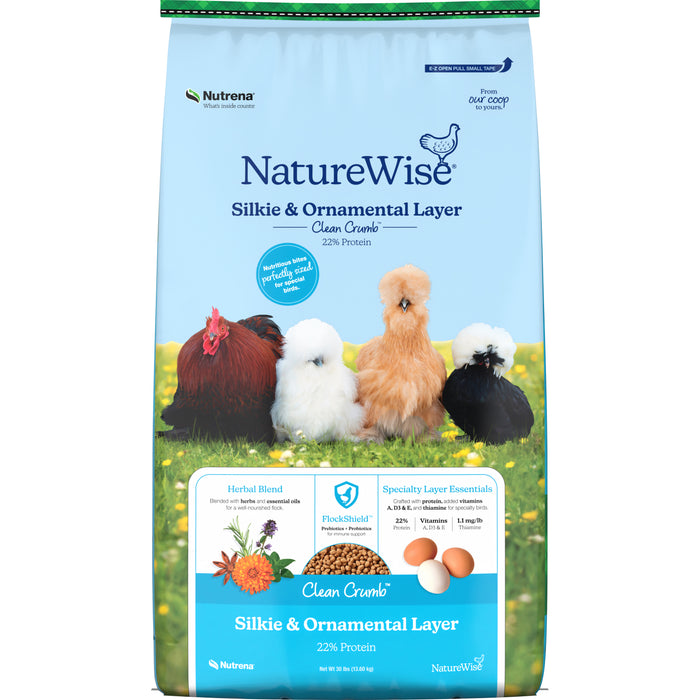 NatureWise® 22% Protein Silkie & Ornamental Layer Clean Crumb™ Poultry Feed
