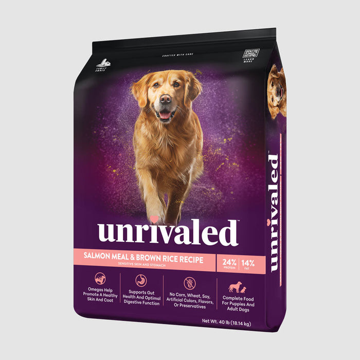 Unrivaled Salmon Meal & Brown Rice Recipe 24/14 Dog Food