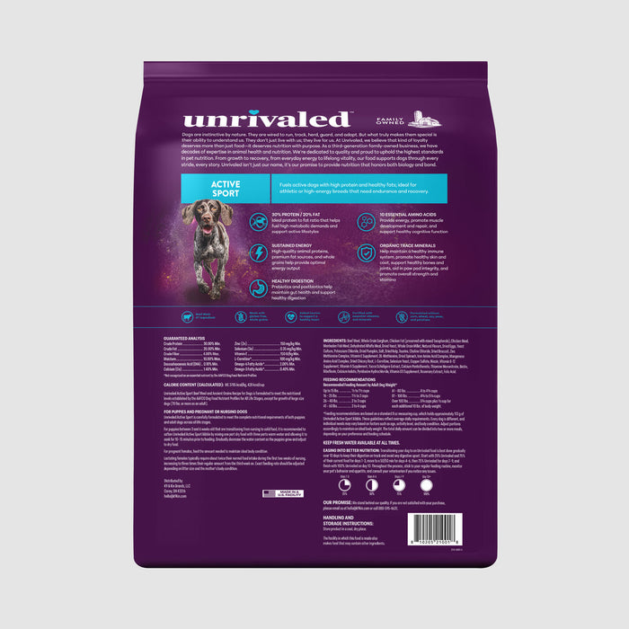 Unrivaled Active Sport Beef Meal and Ancient Grains Recipe 30/20 Dog Food