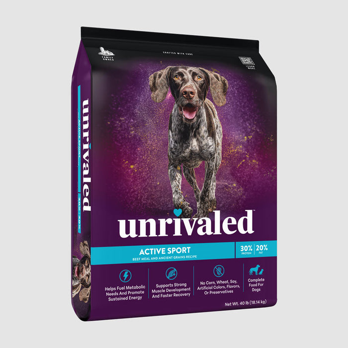 Unrivaled Active Sport Beef Meal and Ancient Grains Recipe 30/20 Dog Food