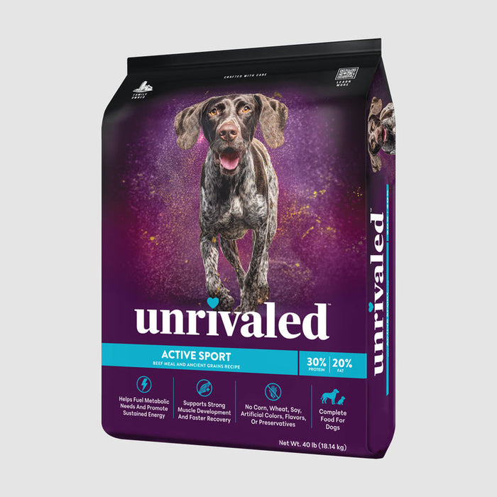 Unrivaled Active Sport Beef Meal and Ancient Grains Recipe 30/20 Dog Food