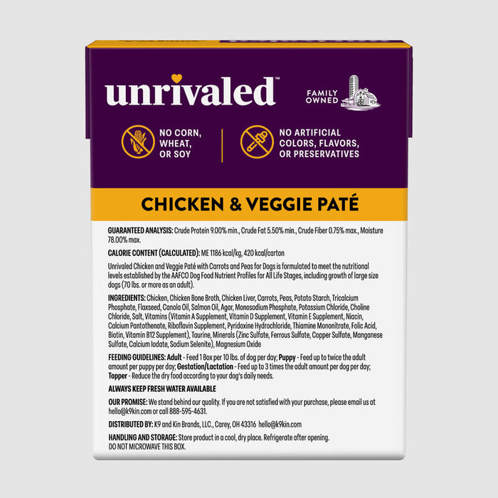Unrivaled Chicken & Veggie Paté Wet Dog Food