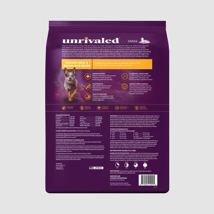 Unrivaled Chicken Meal & Brown Rice Recipe 24/14 Dog Food