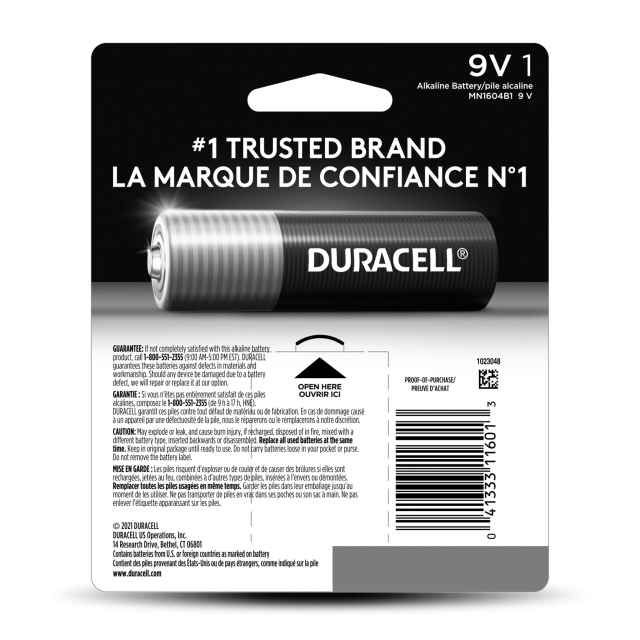 Duracell Coppertop Battery 9V