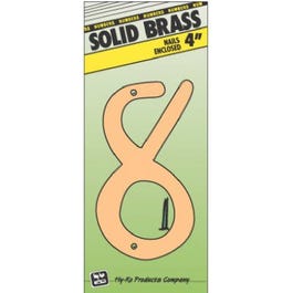 House Address Number "8", Brass, 4-In.