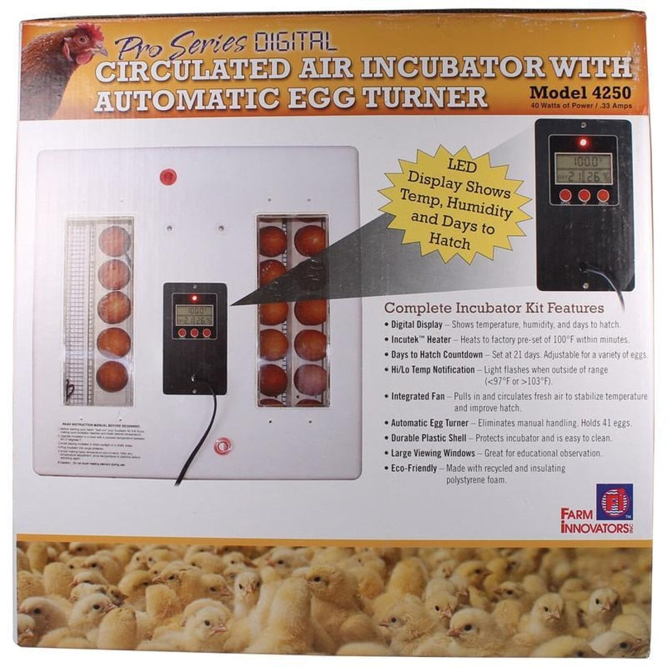 Farm Innovators 4250 Digital Circulated Air Incubator With Automatic Egg Turner – For Chicken Eggs