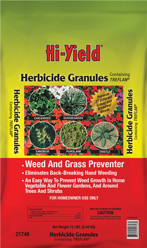 granular herbicide for lawns Hi-Yield HERBICIDE GRANULES WEED AND GRASS PREVENTER