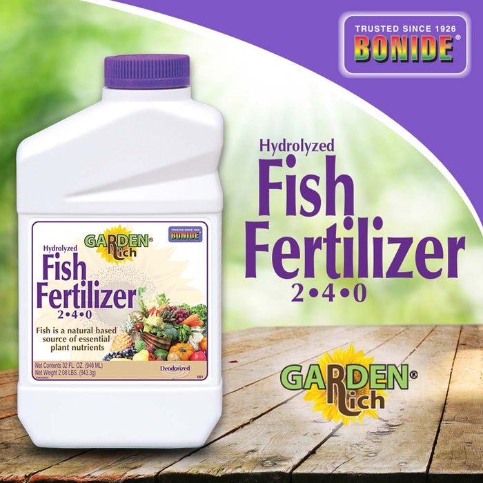 BONIDE Garden Rich® Fish Fertilizer 2-4-0 Conc,1 quart/32 oz