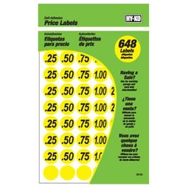 Garage Sale Price Stickers, Yellow, .75-In., 648-Pc.