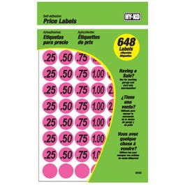 Garage Sale Price Stickers, Pink, .75-In., 648-Pc.