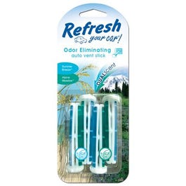 Car Air Freshener, Vent Stick, Summer Breeze & Alpine Meadow Scents, 4-Pk.