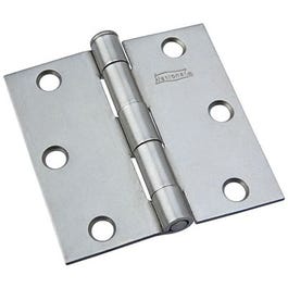 Plain Steel Removable-Pin Broad Hinge, 3-In.