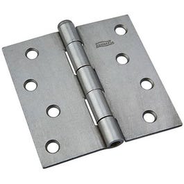 Plain Steel Removable-Pin Broad Hinge, 4-In.
