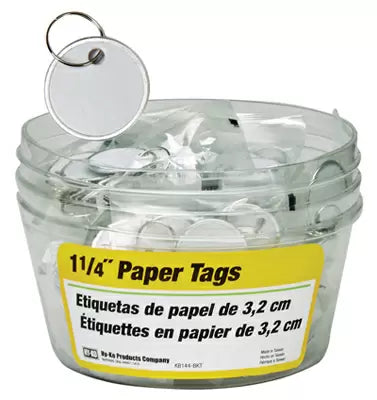 Hy-ko Products Company 1-1/4" Paper Key Tag W/ring - 5pc/bag
