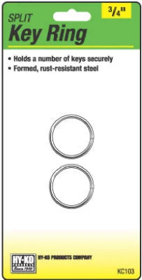 Hy-ko Products Company 3/4" Split key rings / 2 per card