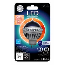 LED Flood Light Bulb, Bright White, Clear, MR16, 500 Lumens, 7-Watts