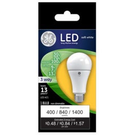 LED 3-Way Light Bulb, Soft White, 4/7/13-Watts