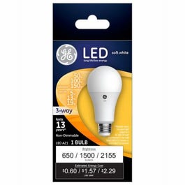 LED 3-Way Light Bulb, Soft White, 5/13/19-Watts
