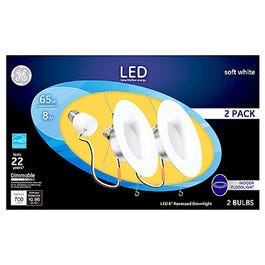 LED Recessed Light Bulbs, R30 Kit, Soft White, Indoor, 8-Watts, 2-Pk.