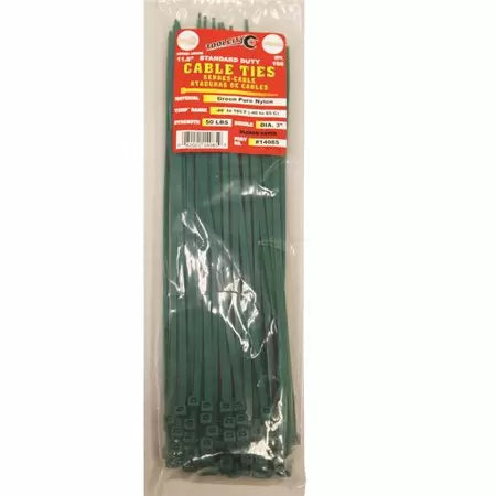 Tool City 11.8 in. L Green Cable Tie 100 Pack