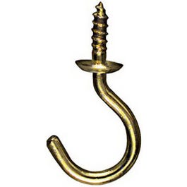 Cup Hook, Brass, 5/8-In., 5-Pk.