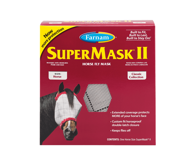 Farnam Supermask II Arabian Horse Fly Mask without Ears, Assorted