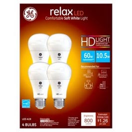 HD LED Light Bulbs, Soft White, 10.5-Watts, 800 Lumens, 4-Pk.