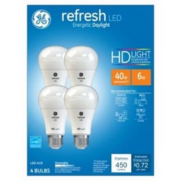HD LED Light Bulbs, Daylight, 6-Watts, 450 Lumens, 4-Pk.